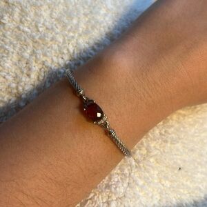 David Yurman Chanteline Garnet Bracelet with Diamonds